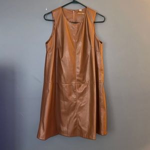 faux leather Calvin Klein Swing Dress in size 6!